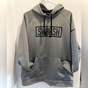 Nike Swoosh Dri fit hooded sweatshirt grey & black size XL